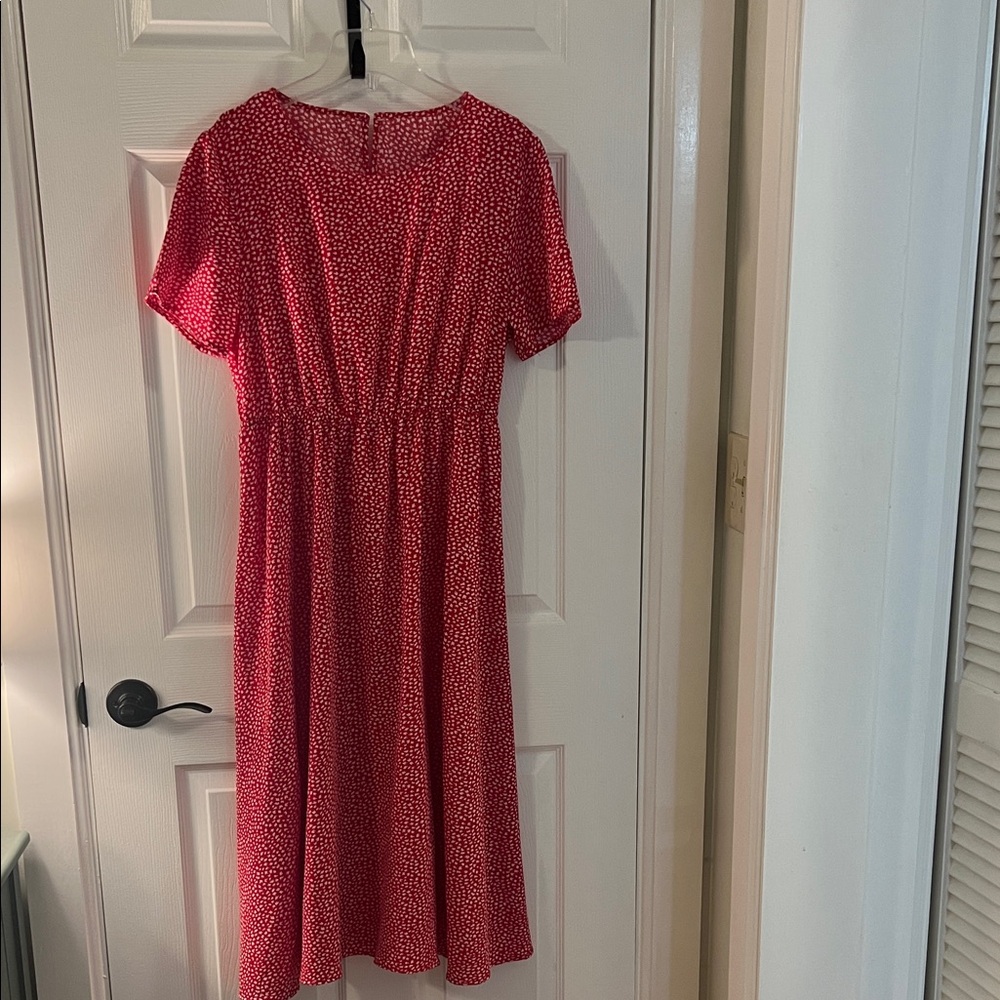 Elegant Red Polka Dot Dress